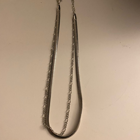 Silver double necklace - Picture 1 of 2